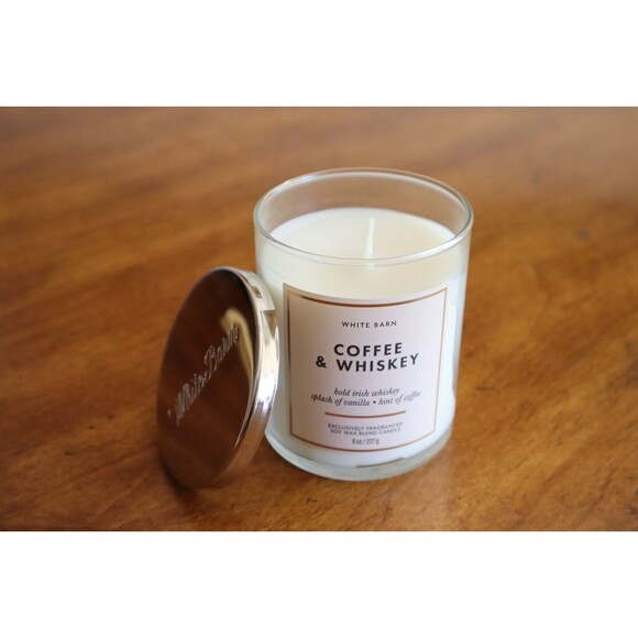 Lot of 2 Bath & Body Works White Barn COFFEE & WHISKEY Single Wick Candles 8 oz - Picture 11 of 11